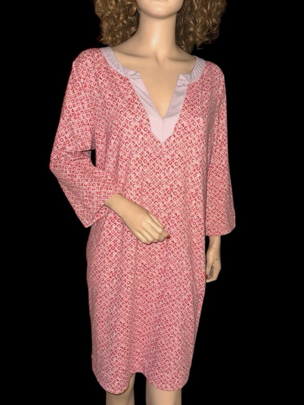 Tommy Bahama Aubrey Island Zone Tunic Dress Red/Ultramarine Size L